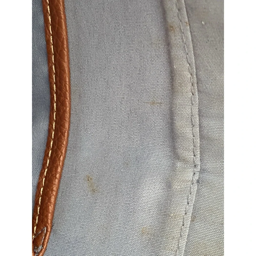 Vtg DOONEY & BOURKE Beige/Tan‎ SIGNATURE JACQUARD Canvas/Leather SATCHEL